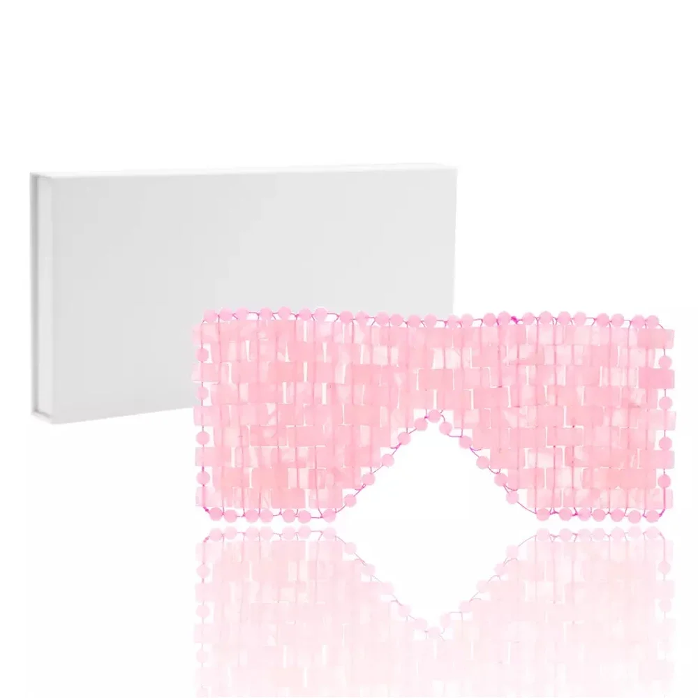Jade Eye Mask Rose Quartz Facial Cooling Mask for Eye Massage Relax Wrinkles Relieve Migraine Meditation Beauty Spa Sleep Mask