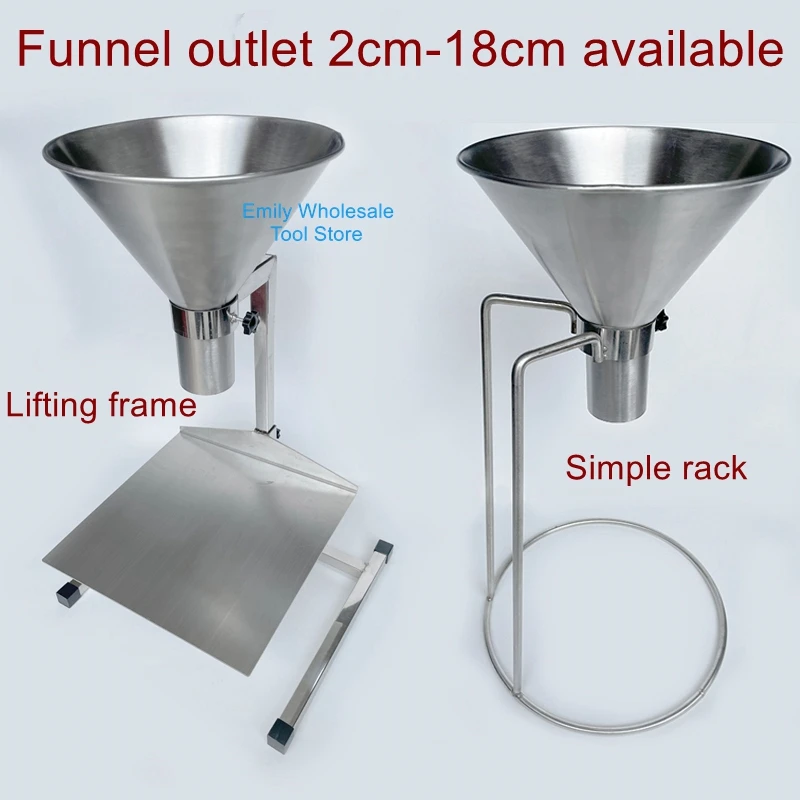 

Stainless steel large caliber refill hopper packing vacuum bag oil-proof dispensing artifact funnel with stand