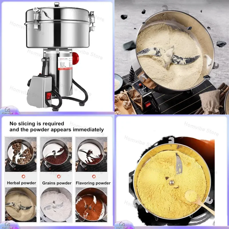 

Commercial Coffee Grinder 4500W High Speed Electric Grain Grinder for Beans Spices Herbs Nuts Powder Stainless Steel Burr