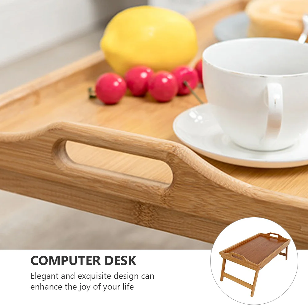 

Folding Tray Foldable Desk Reading Table Home Natural Laptop Stand Breakfast Serving Computer Writing Reading Home Computer Bed