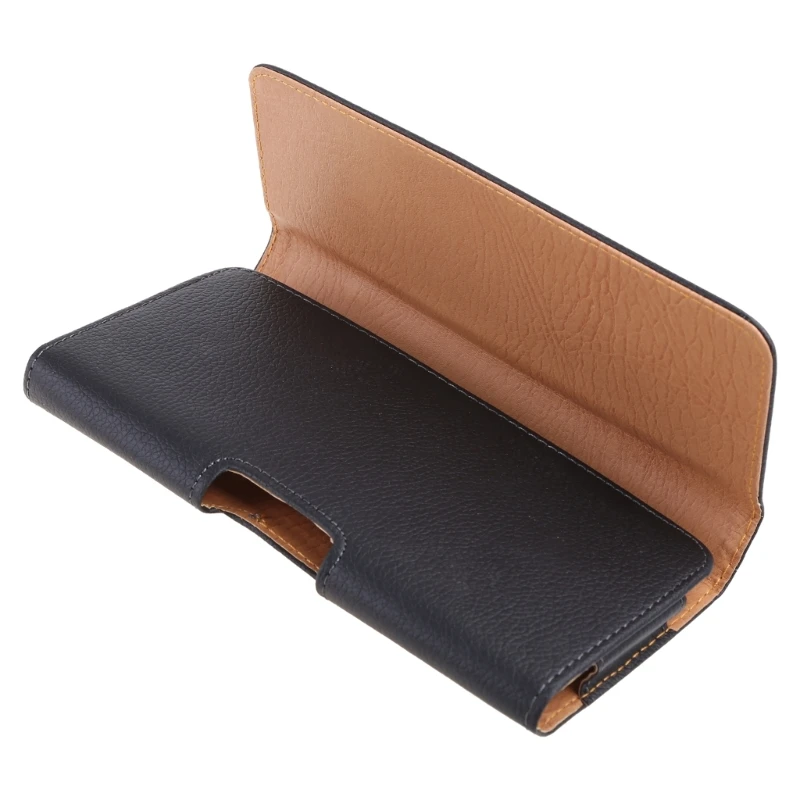 PU Leather Horizontal Waist Belt Clip Phone Bag Holster Protective for Case on for Men E74B