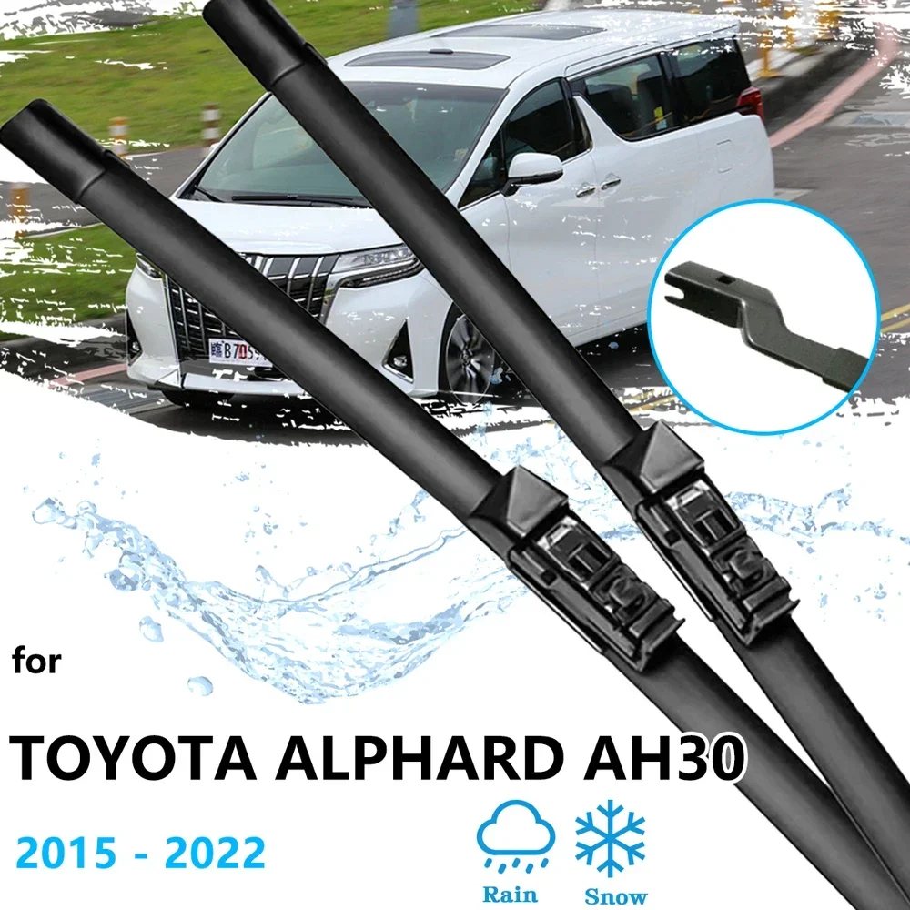 For Toyota Alphard Vellfire AH30 2015~2022 Car Front Wiper Blade Cutter Windscreen Windshield Cleaning Boneless Frameless Rubber