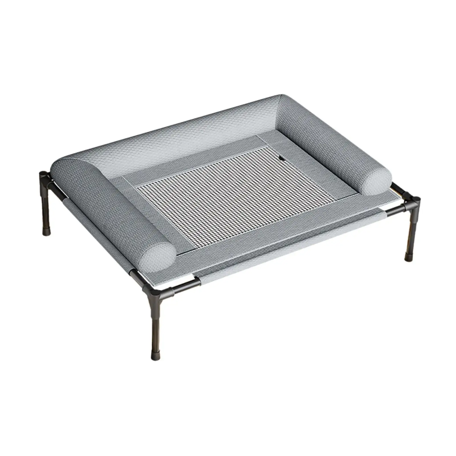 Lit surélevé pour chien avec cadre métallique, pour intérieur et extérieur, lit de chien surélevé rafraîchissant pour l'été avec coussin