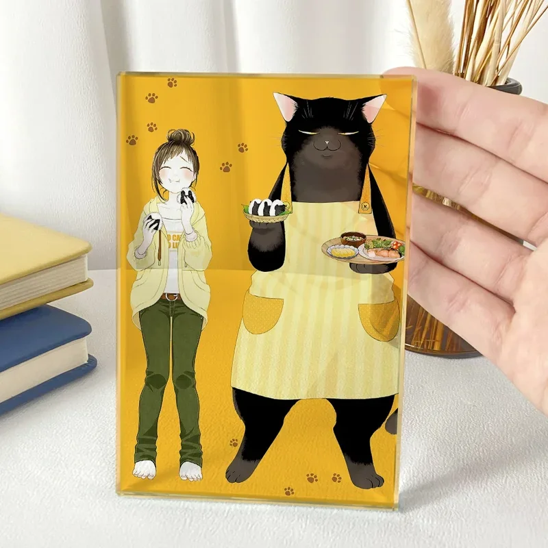Anime Stand Model Cosplay Desktop Decor The Masterful Cat Is Depressed Again Today Fukuzawa Saku Yukichi Square Crystal Thick image 2