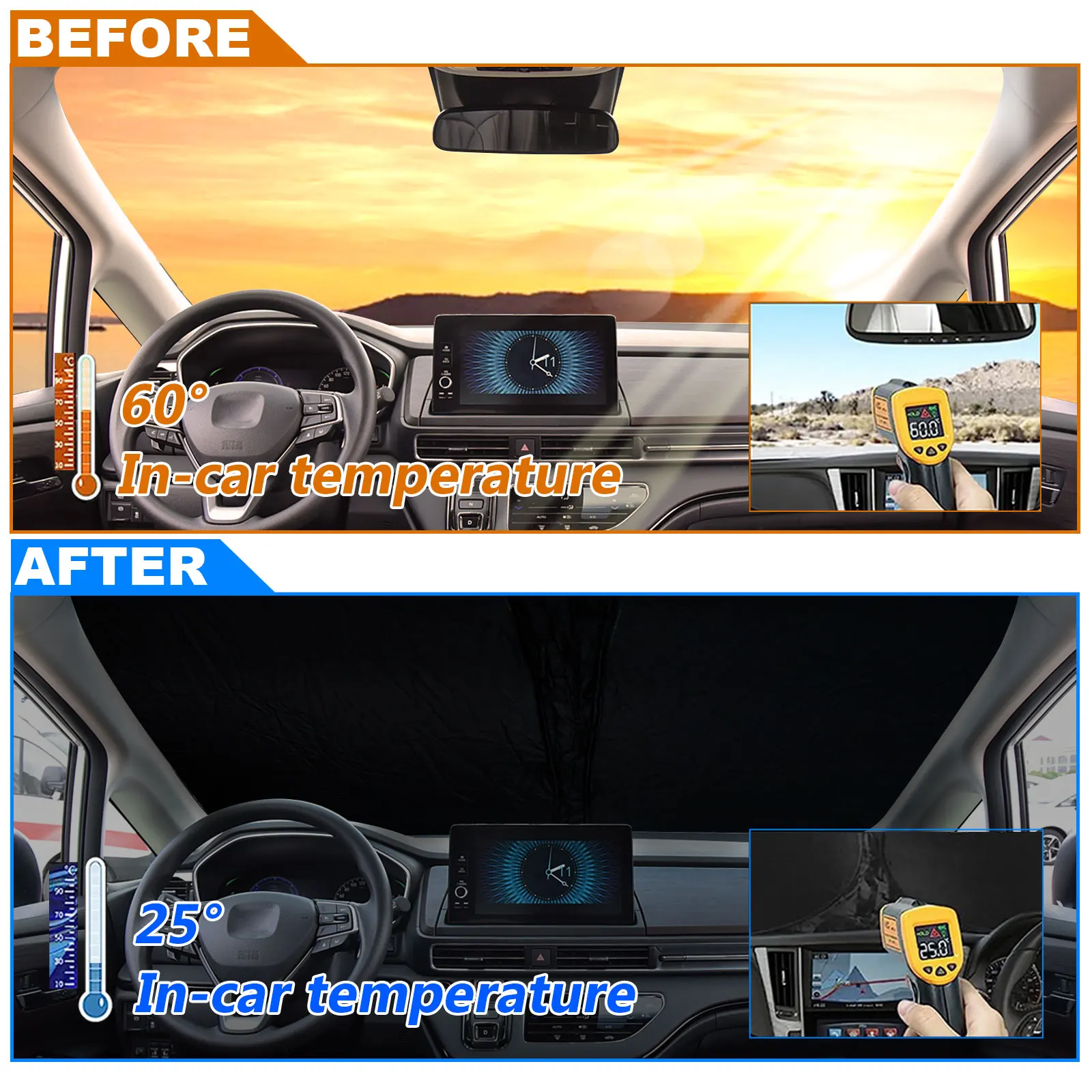 مخصص الزجاج الأمامي الشمس الظل لهوندا أوديسي LX EX EX-L 2018-2025 نافذة ظلة الشمس قناع حامي كتل قابلة للطي الأشعة فوق البنفسجية #4