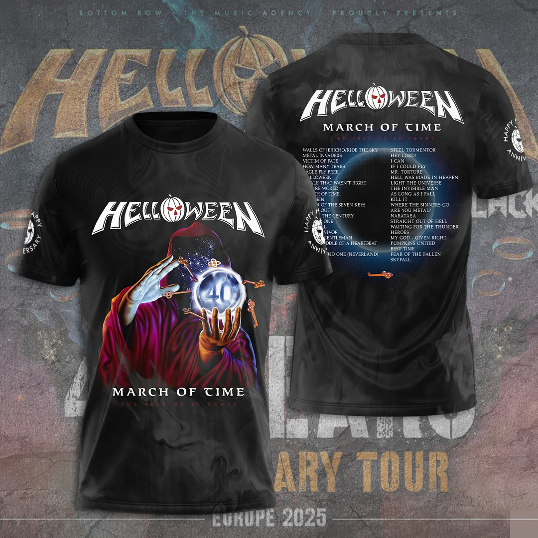 Classic Rock Helloween T-shirts Male 3D Print Men Women Hip Hop Trend Short Sleeve TShirt Street Loose Casual Oversized Y2k Tops image 3