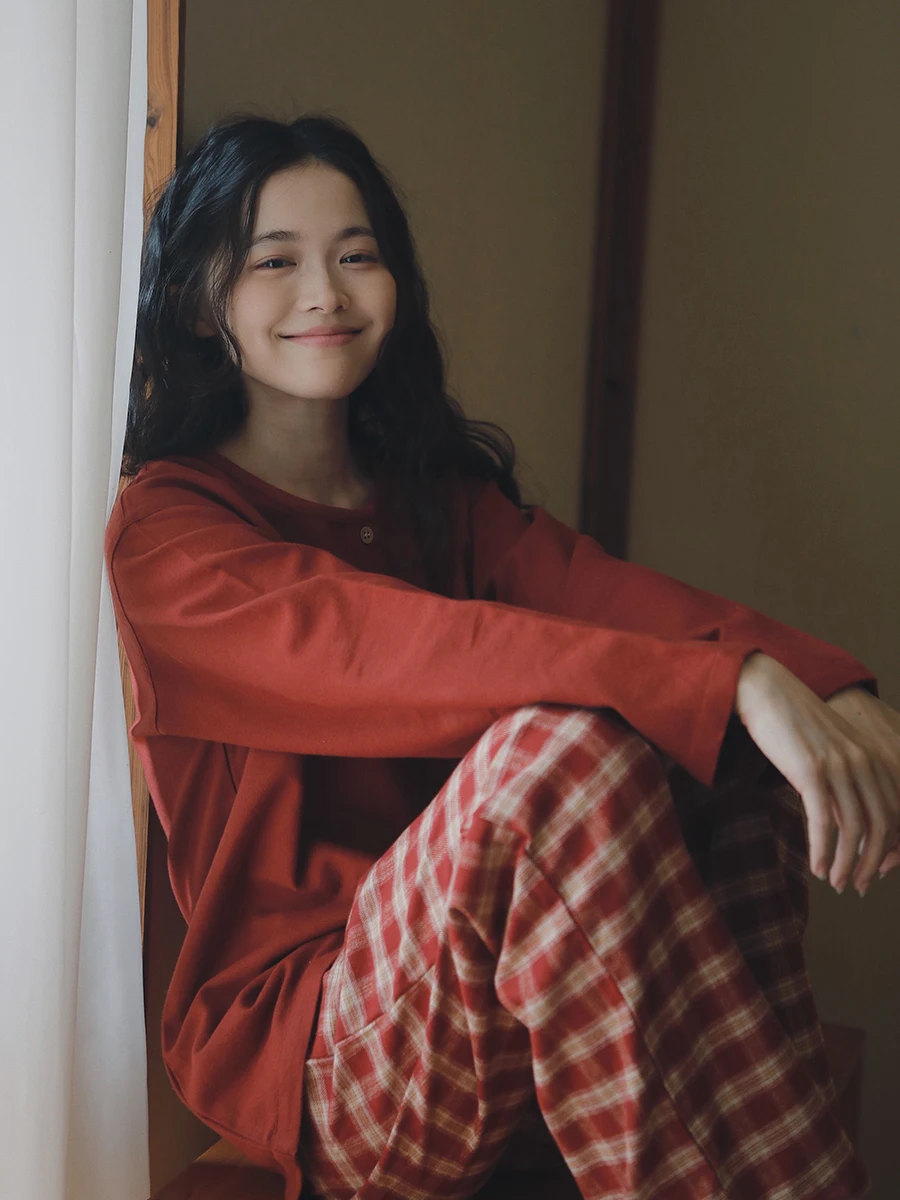 

Женская домашняя одежда Red Zodiac Year из чистого хлопка и фланели для осени и зимы, парная верхняя одежда с длинными рукавами, домашняя одежда для отдыха