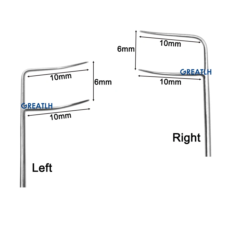 2PCS Ophthalmic Left Right Type Trabeculotome Set Autoclavable Ophthalmic Surgical Tools Set