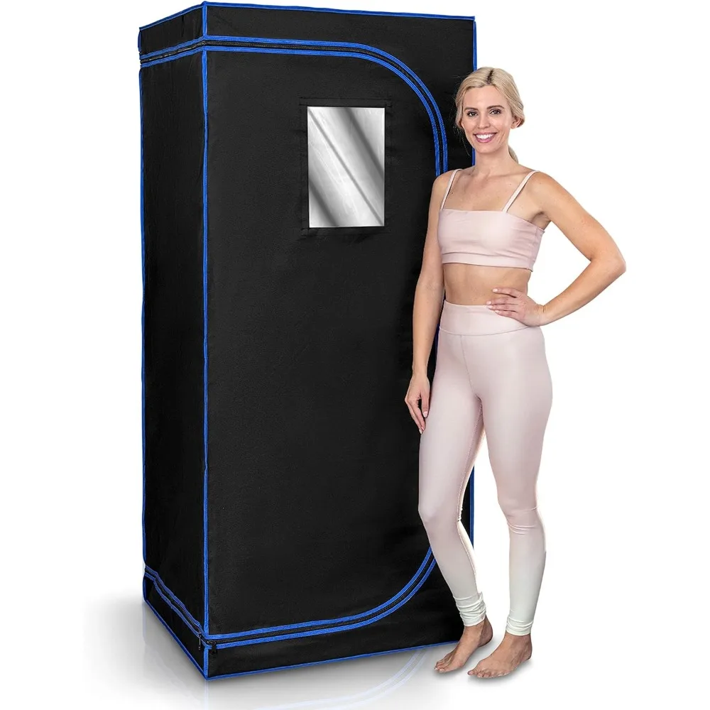 

Portable Full Size Infrared Home Spa One Person Sauna with Heating Foot Pad and Chair Collapsible Design with Controller