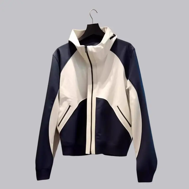 Spring Autumn New Women Tops with A Sense of Luxury Super Beautiful Loose Casual Fashion Niche Color Blocked Submachine Jacket