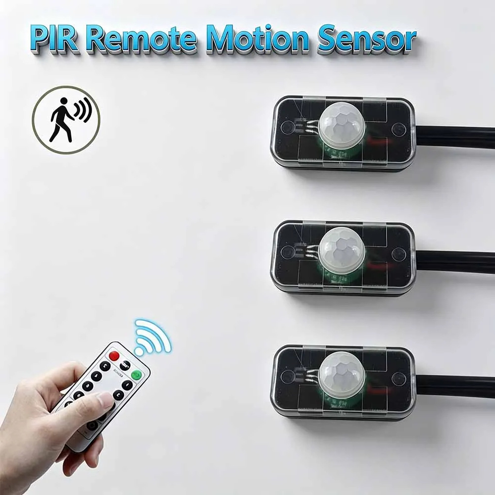 Adjustable Delay PIR Sensor Detector, Mini Infrared Human Body Smart Switch DC12V 24V Time Delay Adjustable for LED Light Strip