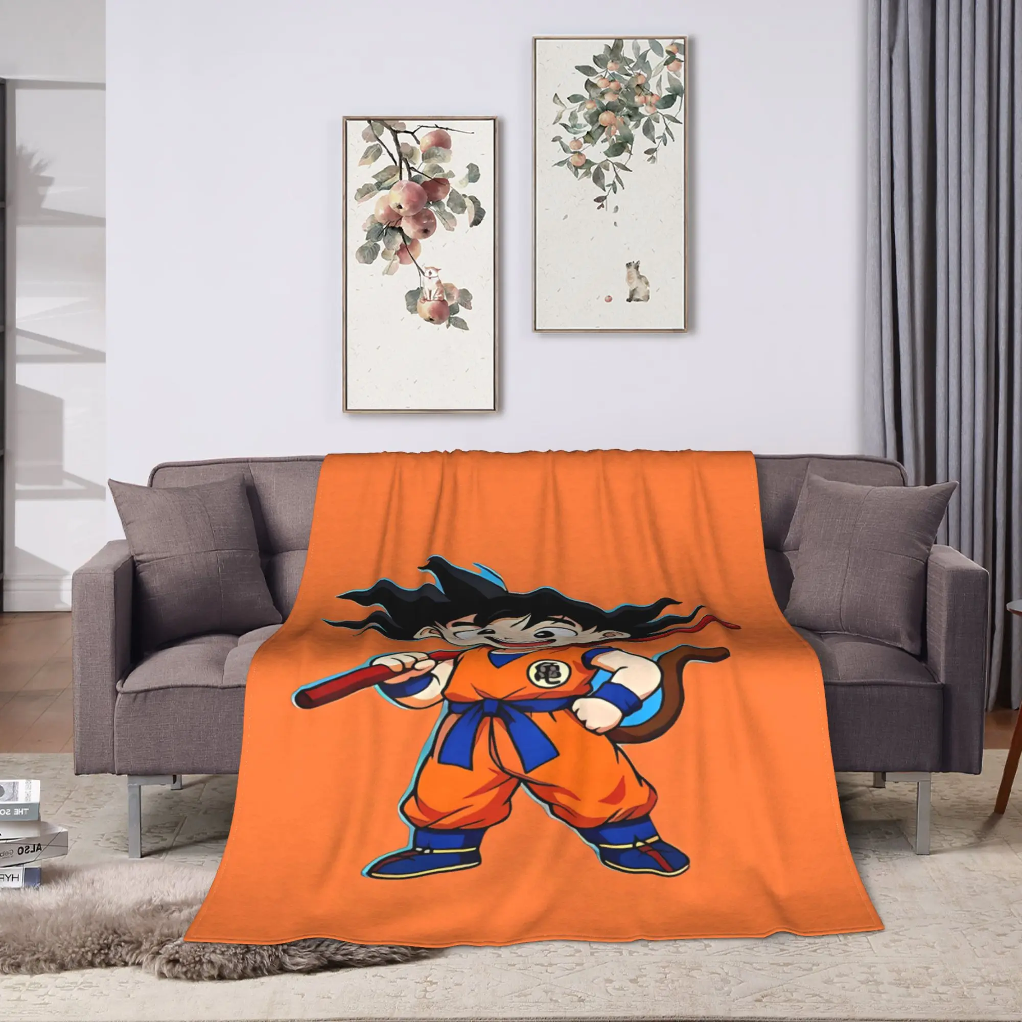 Goku & Vegeta D-Dragon B-Ball Anime Warm Soft Blankets Plush Throw Blanket Comfortable Couch Chair Flannel Bedspread Bed Cover