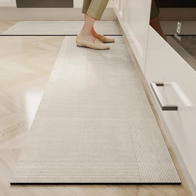 Kitchen Floor Mat Modern Style Water-absorbent Oil-absorbent Quick-drying Carpet Diatom Mud Anti-slip Mats Long Decorative Rug