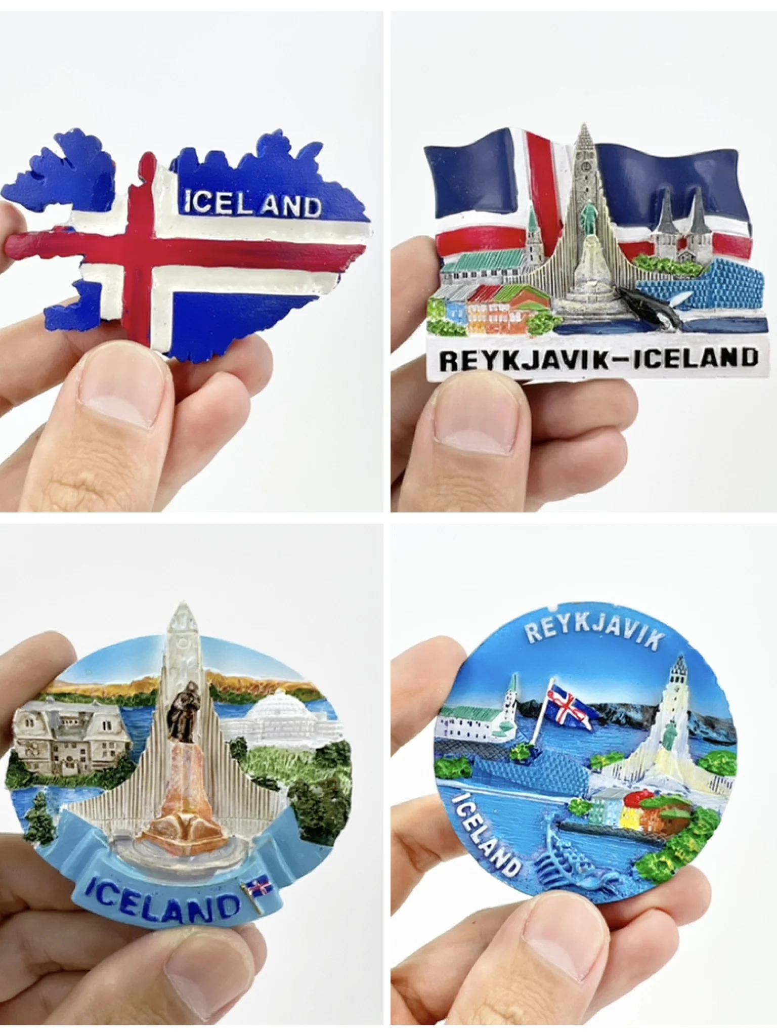 Reykjavik, Iceland Tourist Souvenir Refrigerator Sticker Flag Landmark Painted Magnetic Refrigerator Sticker Home Decor