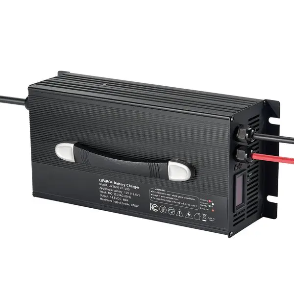 

12V 60A Lithium Battery Charger, 14.6V, AC-DC LiFePO4 Smart Charger, with Connector, LED Indicator