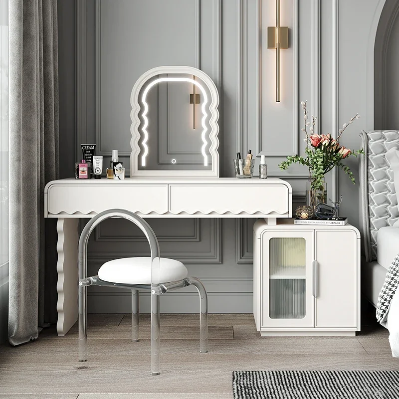 French dresser modern simple solid wood light luxury makeup table integrated