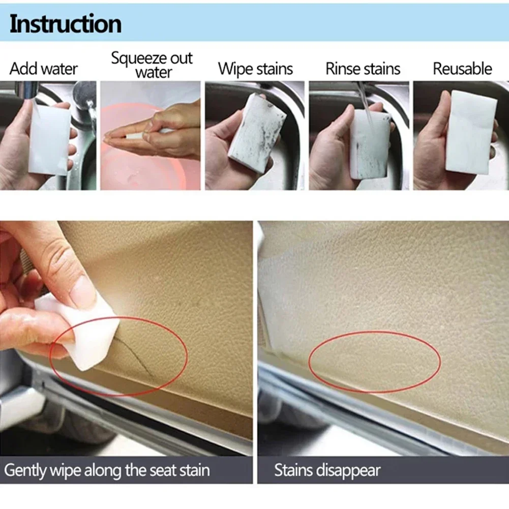 

Leather Wipe Sponge Clean Sponge Melamine Foam Stain Remover For Car/stainless Steel/glass Wash Cleaning
