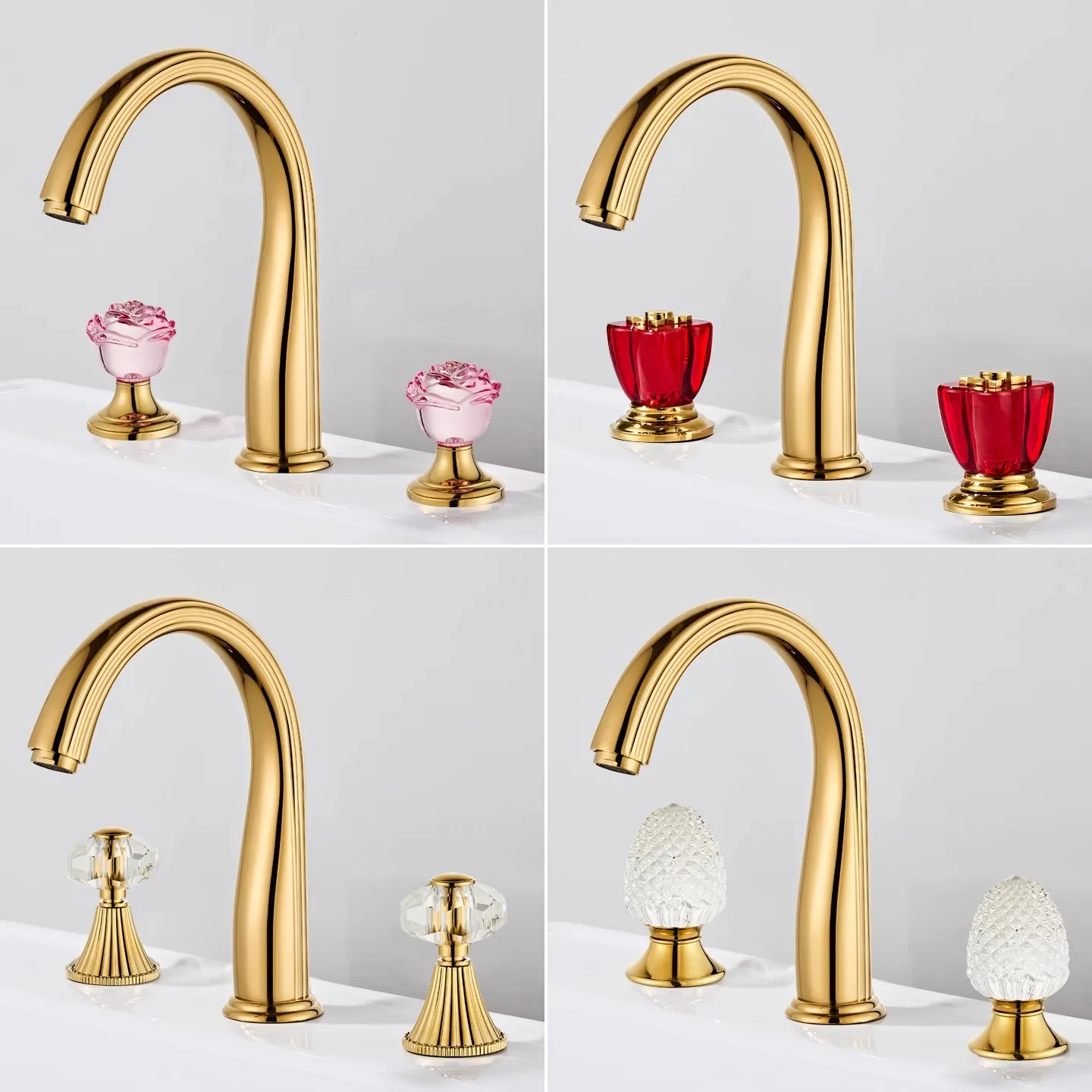 Luxury Widespeard Basin Faucet Bathroom 8' Lavotory Faucet Sink Faucet Three Hole Bathroom Art Handle basin Mixer