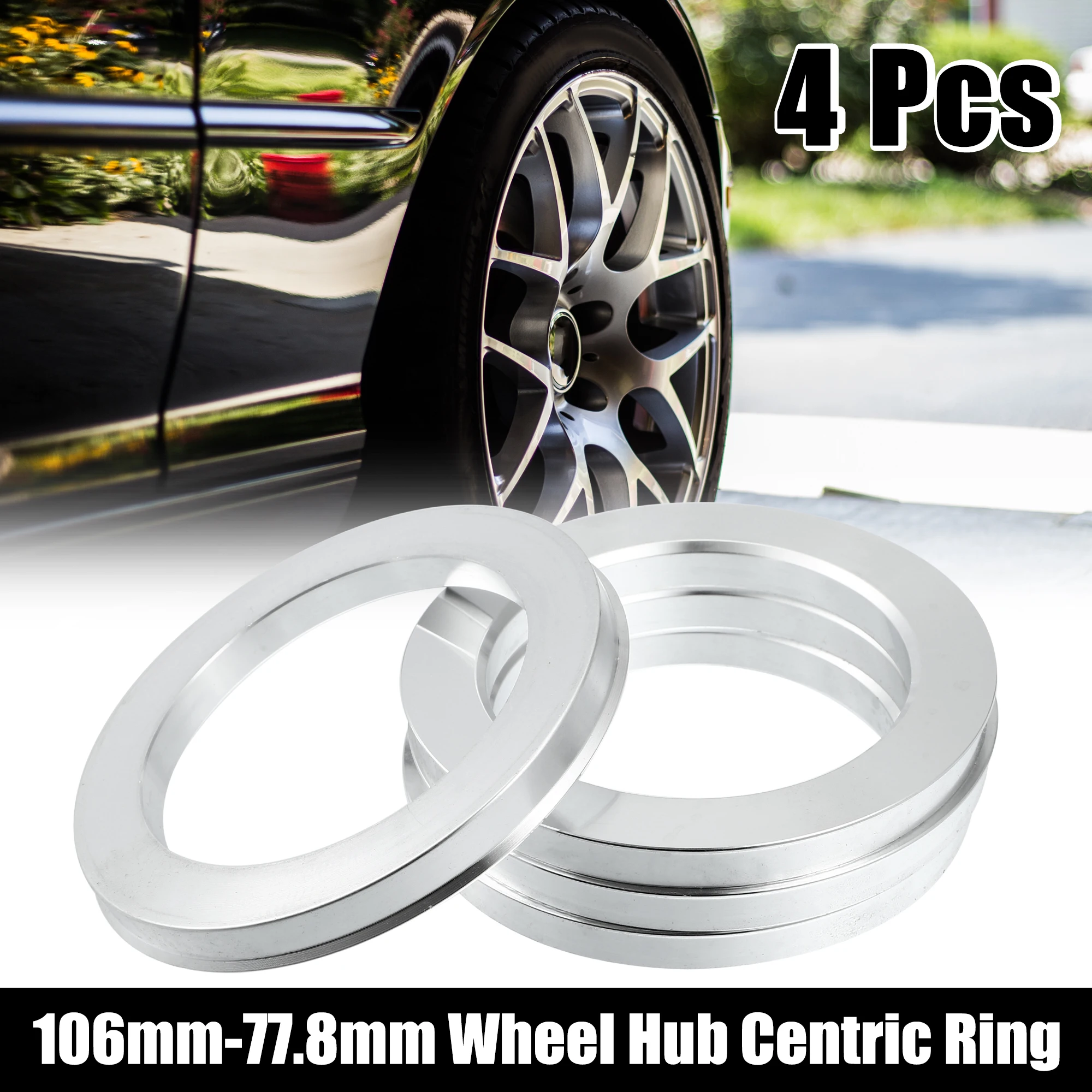 

Uxcell 4pcs 106mm-77.8mm/93.1mm 110mm/112mm-77.8mm 112-87.1mm/106mm Aluminium Alloy Car Hub Centric Rings Bore Spacer