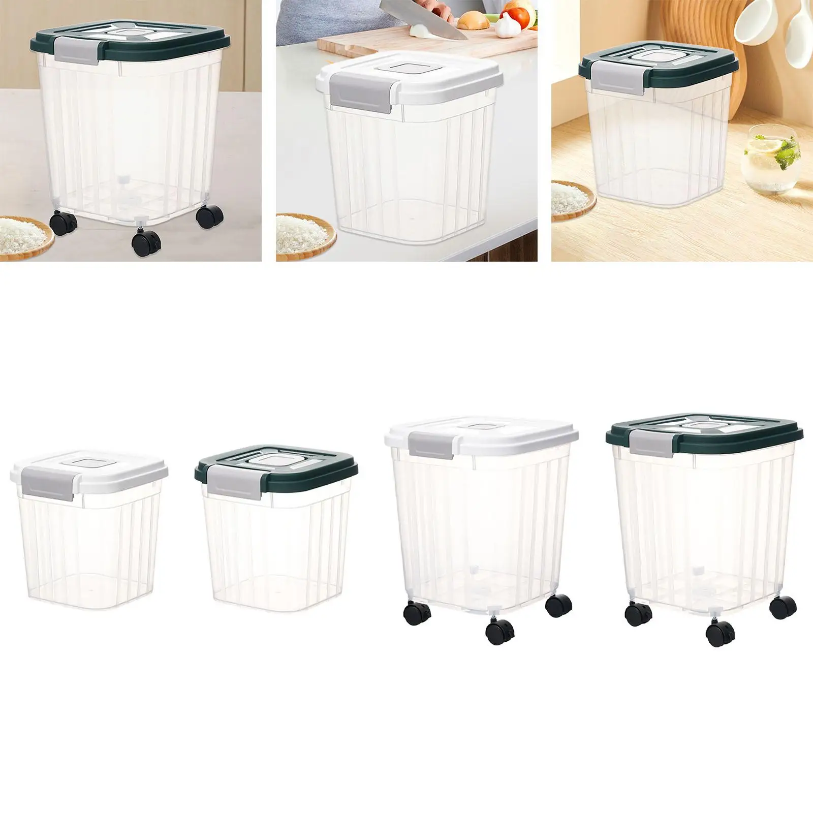 

Grain Container Rice Bucket Cereal Container Multipurpose Sealed Dry Food