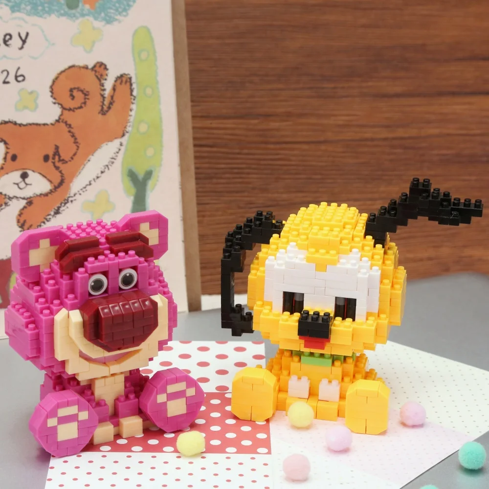 Disney Building Blocks Anime Kawaii Cartoon mini Action Children\'s Figures Blocks Bricks Assemble DIY Toys Gift for Kids