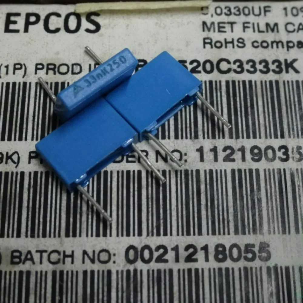 20pcs/lot EPCOS 0.033uf 250v 33nf 333 K brand new 8mm film capacitor (Thickness: 2mm) B32520C3333K