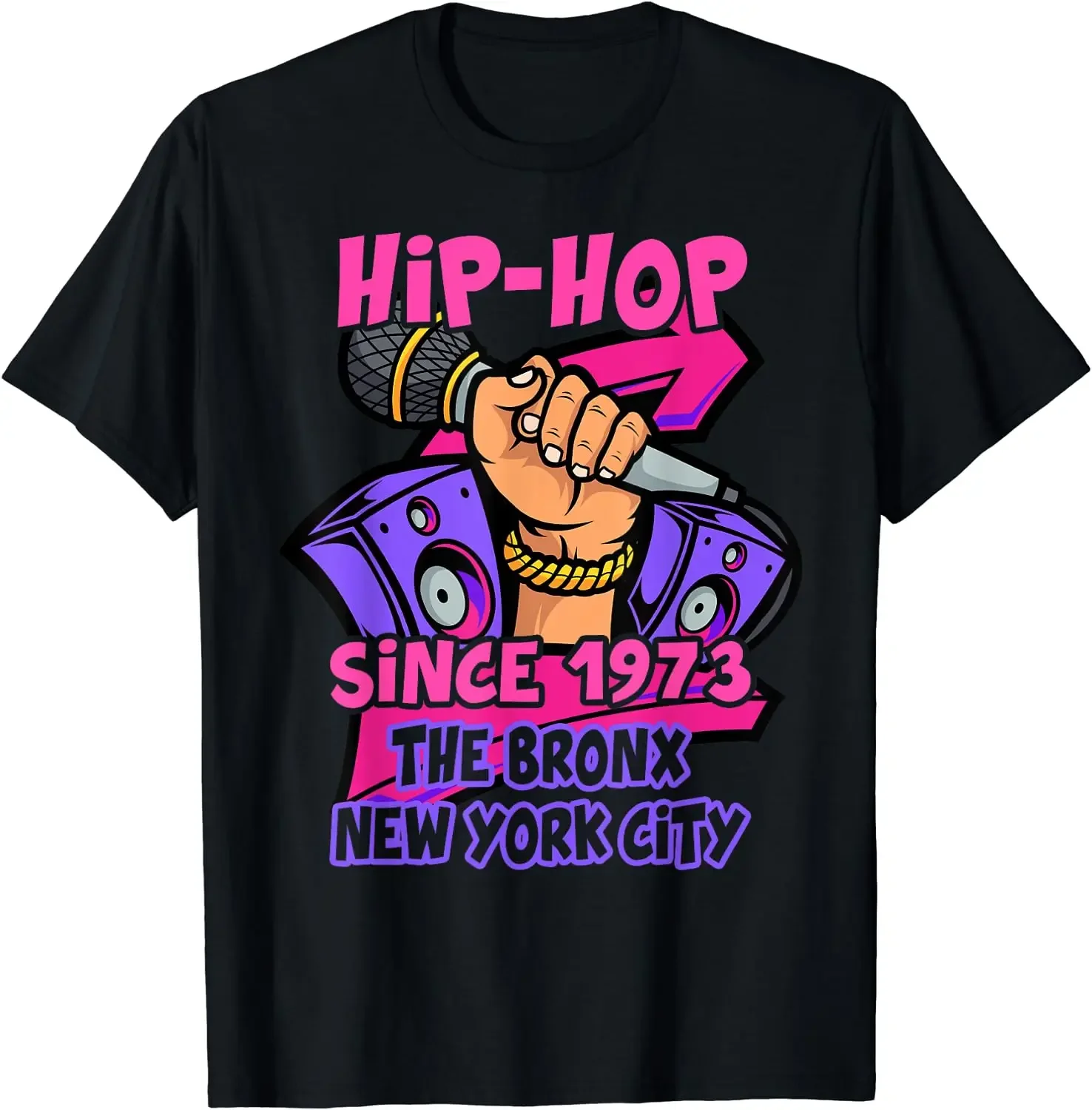 Men Short-sleev Unisex Summer Streetwear Casual Tee Shirt HIP-HOP 50 YEARS OLD SINCE 2024 THE BRONX NEW YORK CITY Round  Sale