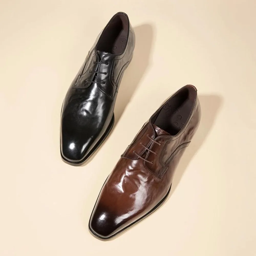 

Handmade Mens Business Leather Shoes Formal Pointed Toe British Style Wedding Groom Shoes