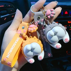 Funny Cute Corgi Butt Key Chain for Women Creative Cat Butt Keyring Car Bag Pendant Fashion Hanging Ornaments