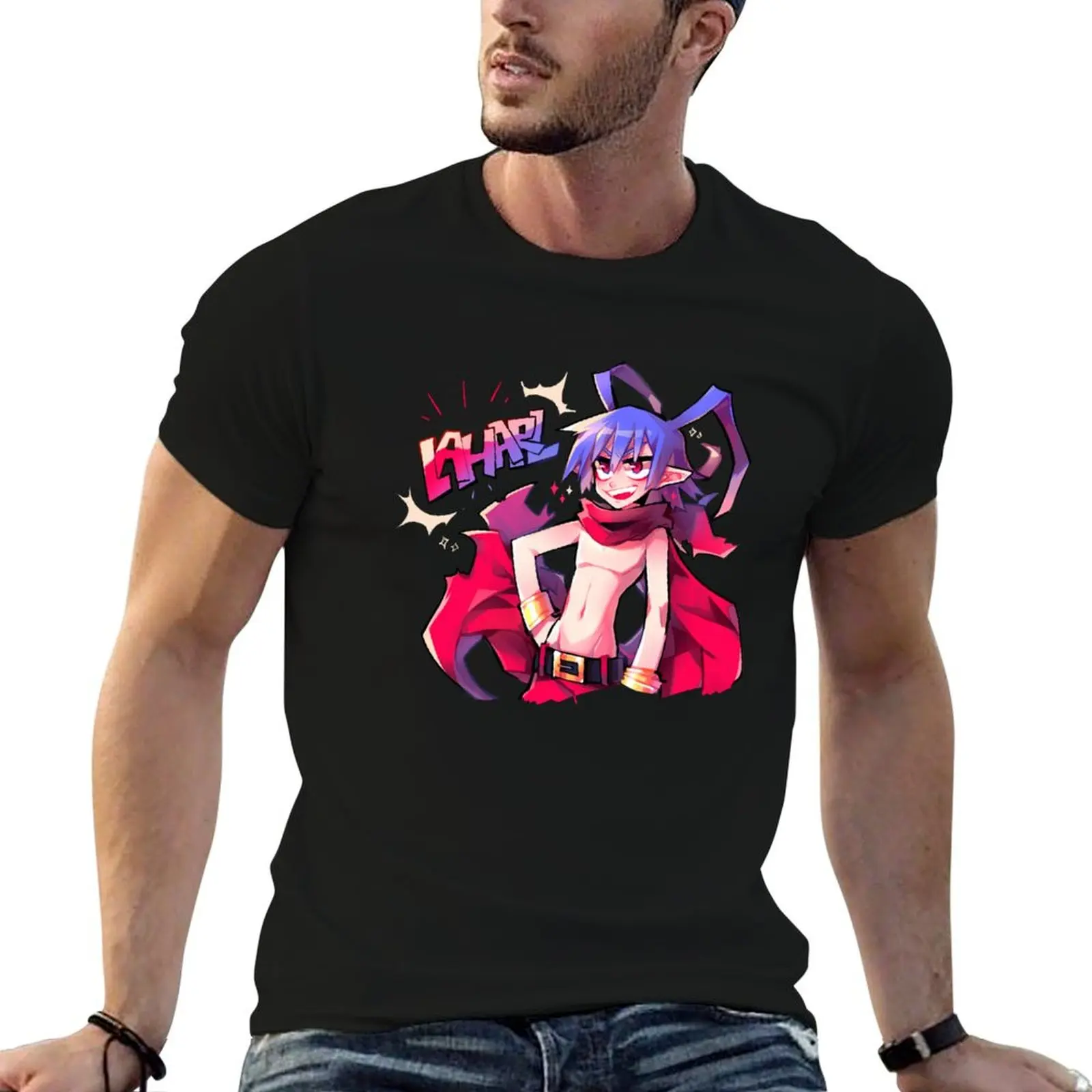 Футболки Laharl Disgaea, футболки с рисунком, черные наряды для мужчин