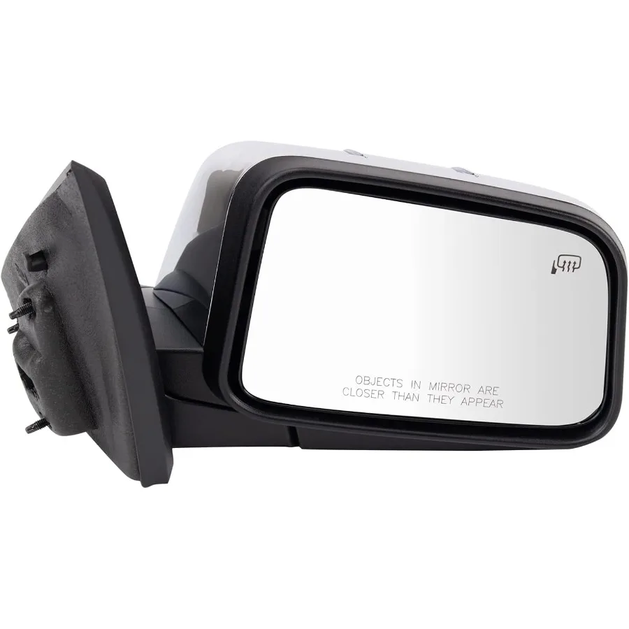 

Passenger Side Power Heated Mirror Chrome Smooth Black Compatible with 20082009 Lincoln MKX FO1321467 for Enhanced Visibility a