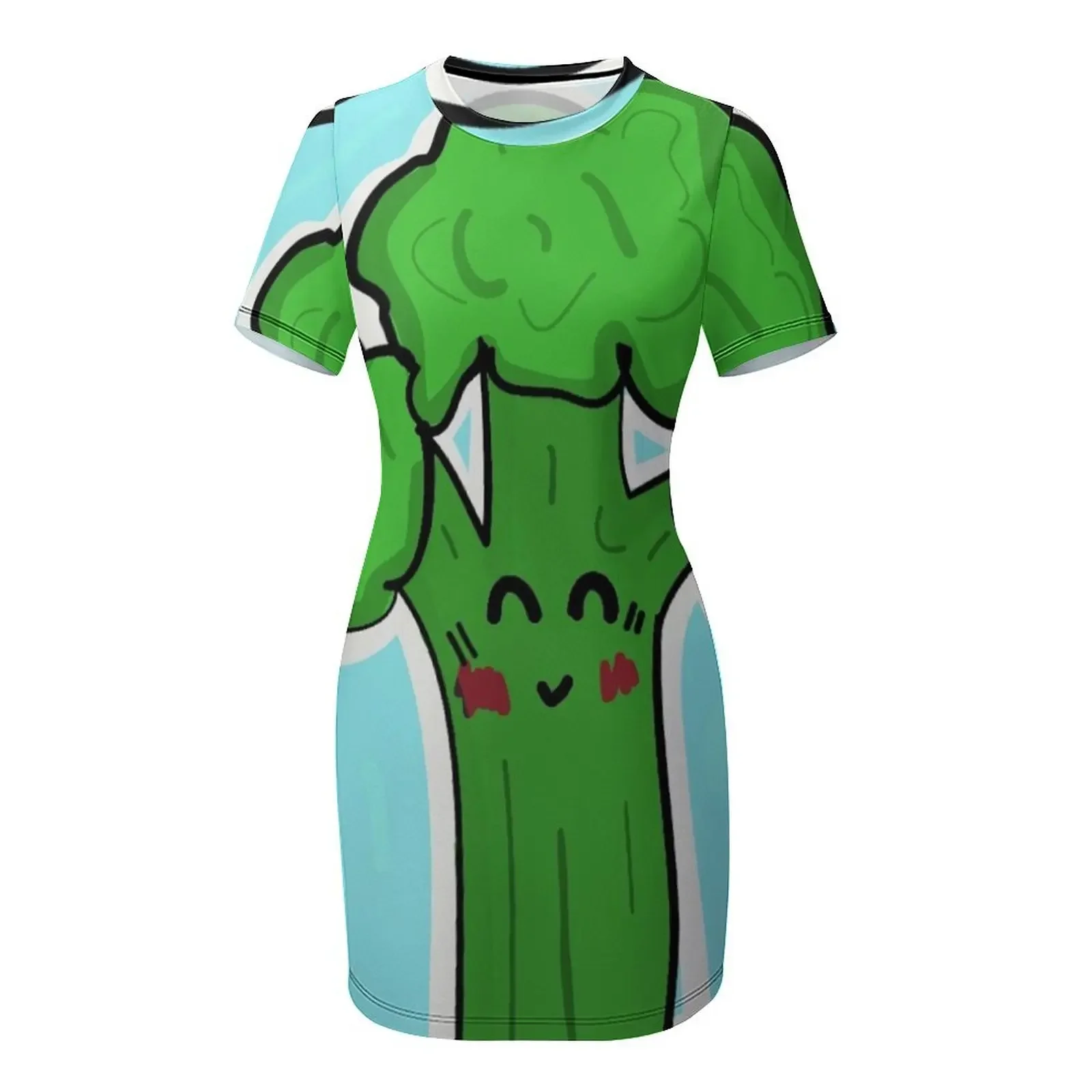 ชุดเดรสแขนสั้นลาย Eat ur vegtables สำหรับงานแต่งงาน งานพรอม งานราตรี ปี 2025