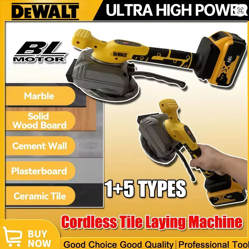 

Вибрационный инструмент DeWALT Fit Tile для укладки плитки на стены и полы, беспроводной, с присоской, для аккумуляторов 18В-20В