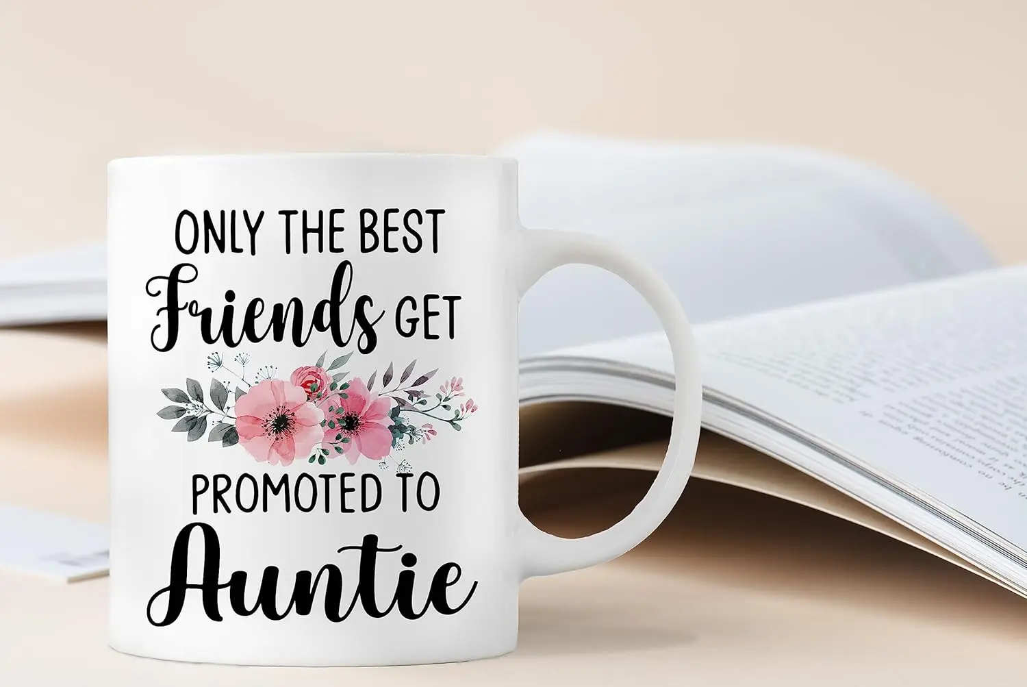 Only The Best Friends Get Promoted to Auntie Coffee Mugs Funny Pregnancy Announcement Gifts for Best Friend drinking water cup