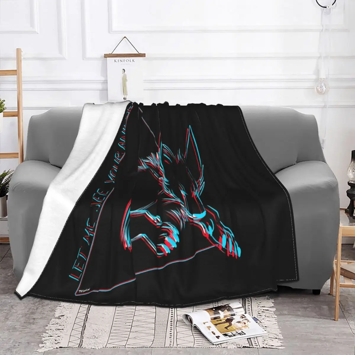 Animal Furry Fandom Furry Furries Xov Music Fresh Design Man Pattern Personality Fashion Girl Throw Blanket