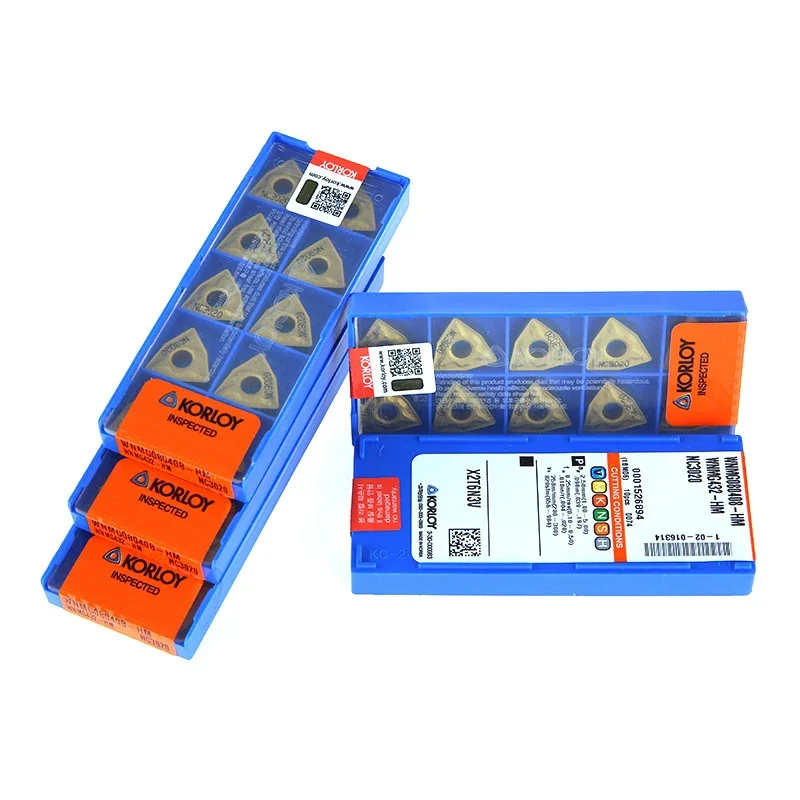 Imagem -02 - Korloy Cnc Carboneto Torneamento Insere 100 Original Wnmg060404-hm Wnmg080404-hm Wnmg080408-hm Nc3030 Nc3120 Pc9030 10 Pcs
