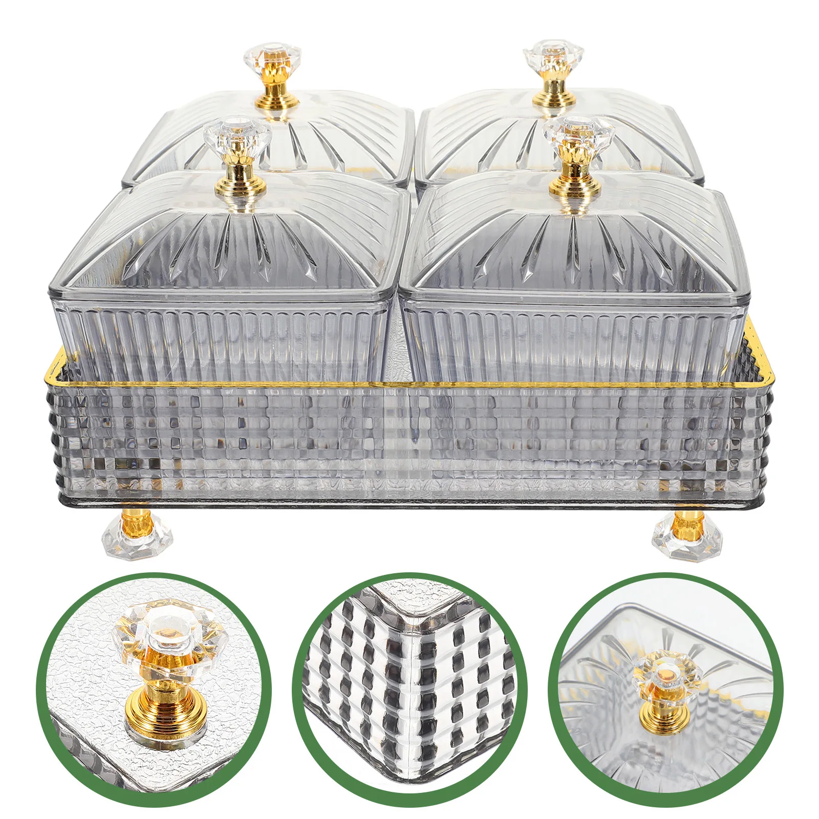 

1Set Zero Food Snacks Dish Divided Serving Plates Snack Tray Storage Bowl Dried Fruit Candy Nut Dish Fruit Serving Tray