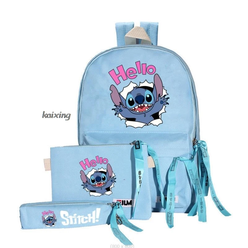 3 szt. Lilo Stitch plecaki Cartoon podstawowy drukuj oprogramowanie kobiety dziewczęta torby szkolne podróżne Lovley Girls Mochilas prezent