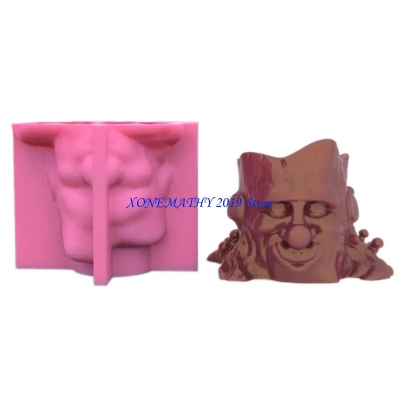 

F42F Planter Mould Tree Stump Flower Pot Silicone Mold for Epoxy Resin Art