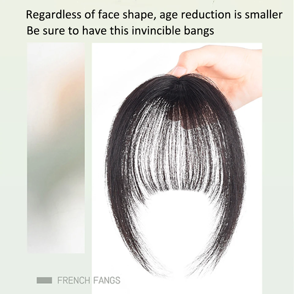 Réinitialisation In Air Bangs Fines Fausses Franges pour Bol, Cheveux Synthétiques Naturels Lisses, Soignés, Accessoires Invisibles, 4 Couleurs