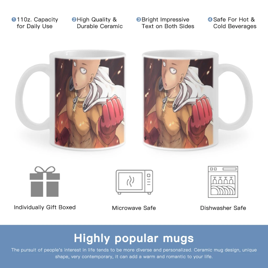 

Anime ONE PUNCH MAN Free shipping Ceramic Mug Cute Coffee Tea Milk Stave Mugs And Cups with Handle Novelty Gifts