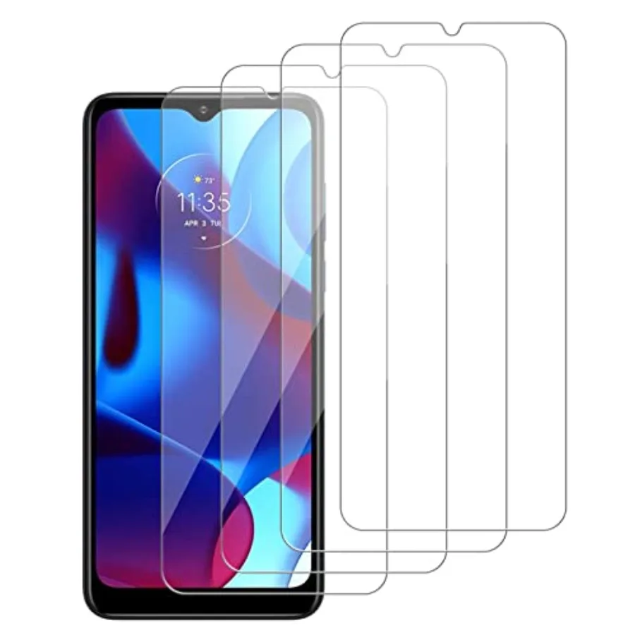 

[4 Pack Glass Screen Protector Compatible for Motorola Moto G Pure[9H Hardness] HD Screen Tempered Glass, Easy Install[Case Fri
