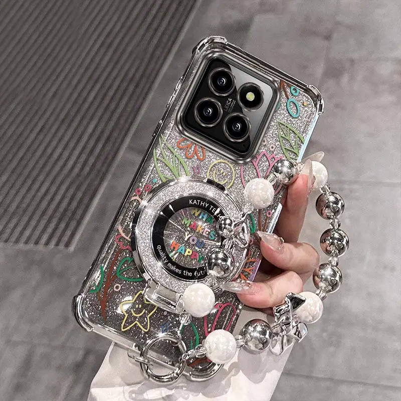 

14 Маленький чехол-браслет с травяным покрытием для Xiaomi 13 12S 14Pro 12X 15Pro 13Pro 15 15Ultra 14T 12 Civi 3 4 Cover
