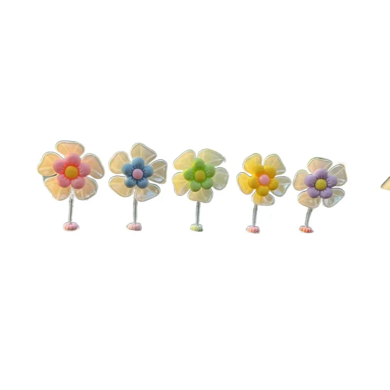 

New Car Accessories Cute and Healing Girl Decoration on The Car Center Console Refreshing Shaking Head Flower Ornament