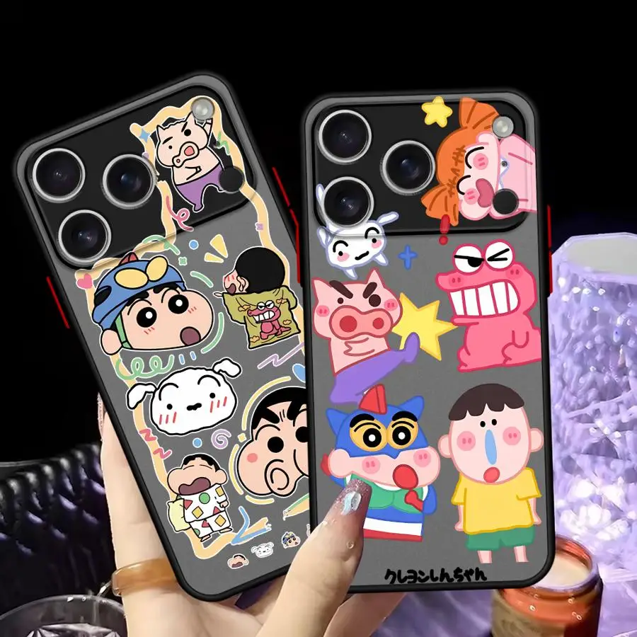 حافظة لهاتف ابل ايفون 12 13 11 برو ماكس 17 اير 15 16 14Plus XS Max 7 8 13 Mini Cute Cartoon C-rayon S-hinchan #5