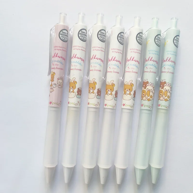

7Pcs AIHAO GP2540 Rilakkuma Pressed Gel Pens Retractable 0.5mm Fine Point Black Pens For Journaling Kawaii