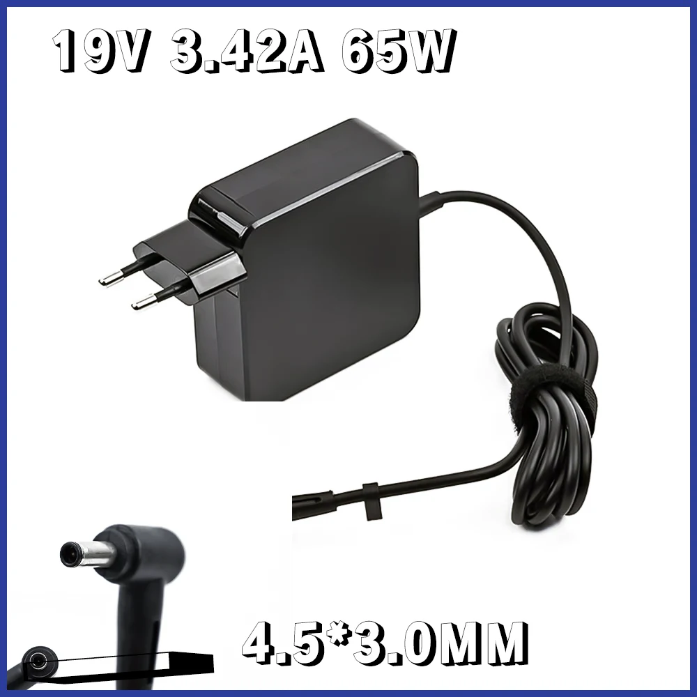 

19V 3.42A 65W 4.5*3.0MM Charger Laptop adapter For MSI Modern ASUS X755J UX481 UX481FL UX480 P553UJ PU301LA Zenbook UX31A U38N