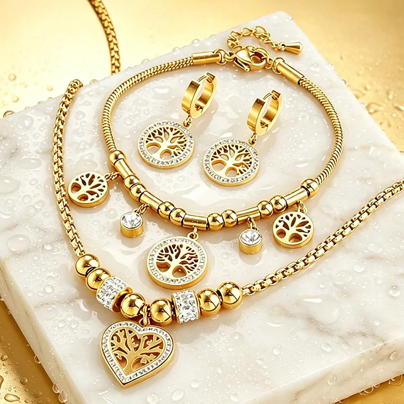 Minimalist Retro Multi-layer Chain Necklace Bracelet Set