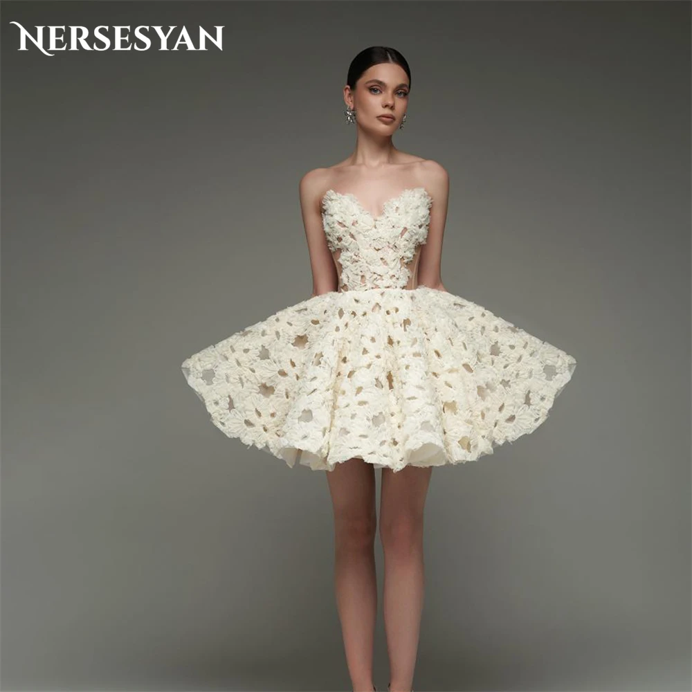 Nersesyan Elegant Embroidery Lace Bridal Gowns For Wedding Party Off Shoulder A-Line Cut Out Backless V-Neck свадебное платье