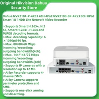 Dahua NVR2104-P-4KS3 4CH 4PoE NVR2108-8P-4KS3 8CH 8PoE Smart 1U 1HDD Lite Network Video Recorder Smart H.265+ SMD ONVIF AI NVR